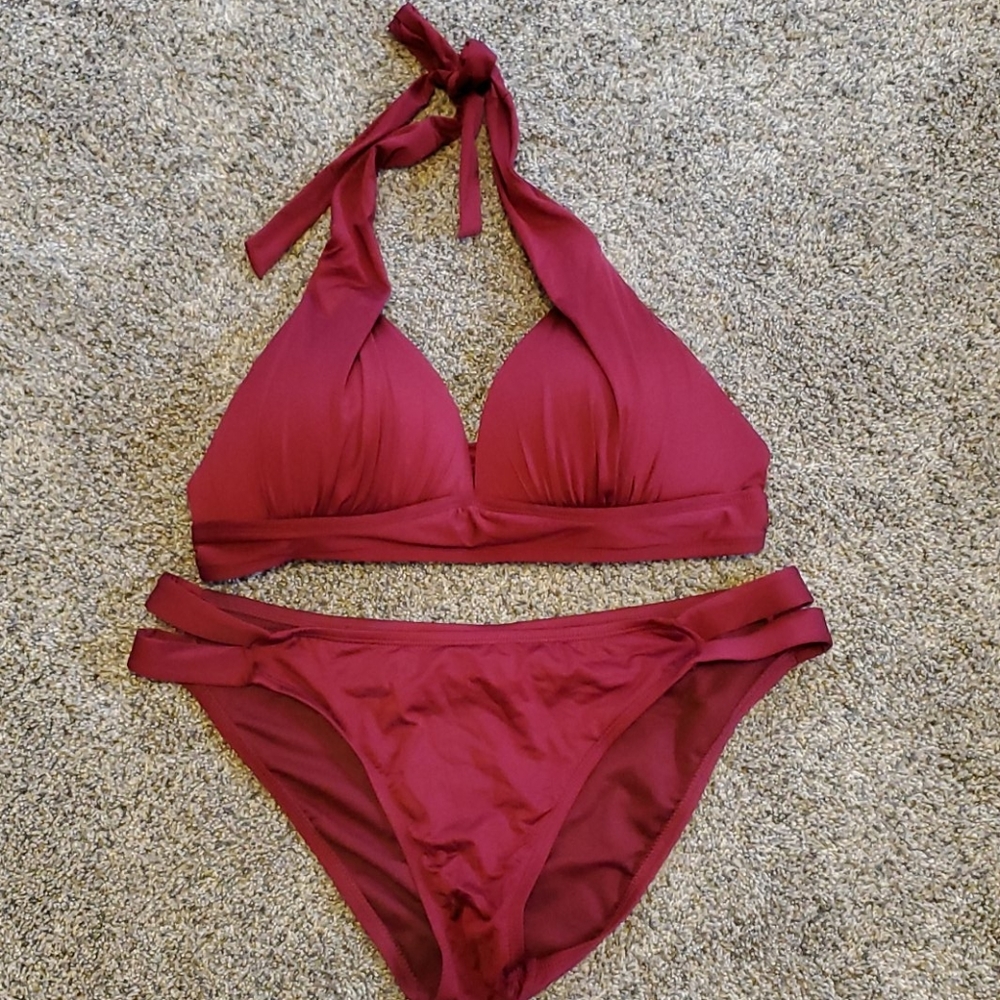 Burgundy bikini